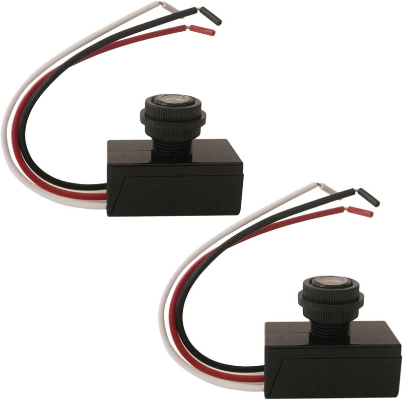 Heluok 2 Pack DC12V 24V 36V 48V Photoelectric Switch for Outdoor Lights, Dusk to Dawn Sensor, Auto ON Off Light Switch Controller, Raintight Automatic Photocell Light Sensor - 5A(DC 8-50V) - Image 1